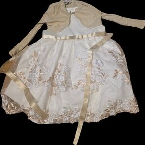 Elegant Kids Formal Dress with Floral Embroidery